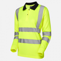 Leo Beaford PL05 Hi-Vis Long Sleeve Polo Shirt - Ladies - Sizes XS-6XL