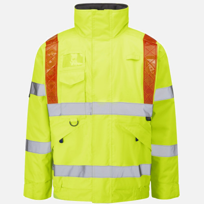 Leo Portmore J03 Hi-Vis Bomber Jacket - High-Visibility Yellow - Mens - Sizes S-6XL