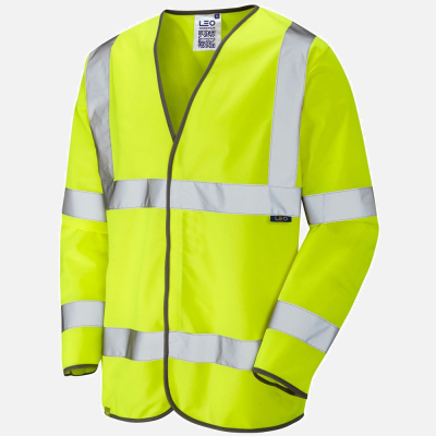 Leo Shirwell S01 Hi-Vis Sleeved Waistcoat - High-Visibility Yellow - Mens - Sizes S-6XL
