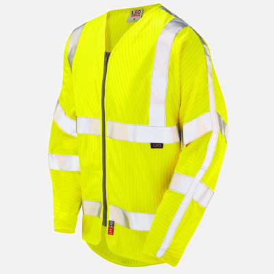 Leo Huish S25 Hi-Vis Zipped Waistcoat - High-Visibility Yellow - Mens - Sizes S-6XL