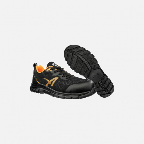ALBATROS LEVITATE ORANGE LOW, 647230821, S1PS SR, EU 44, UK 10 Safety Trainer - Black/Orange - Unisex - Sizes 6-12