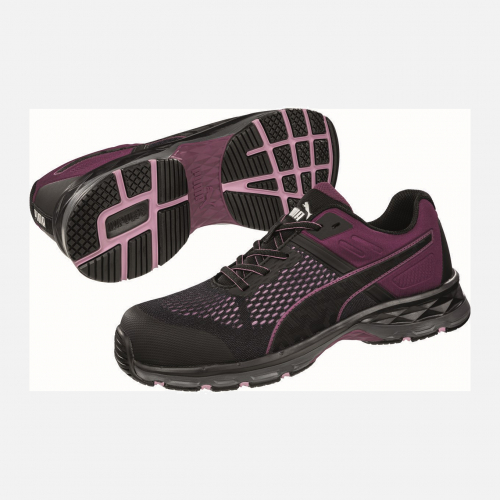 PUMA SAFETY DEFINE WNS LOW S1P ESD HRO SRC, EU 42, UK 8 Safety Trainer - Black/Purple - Ladies - Sizes 3-8