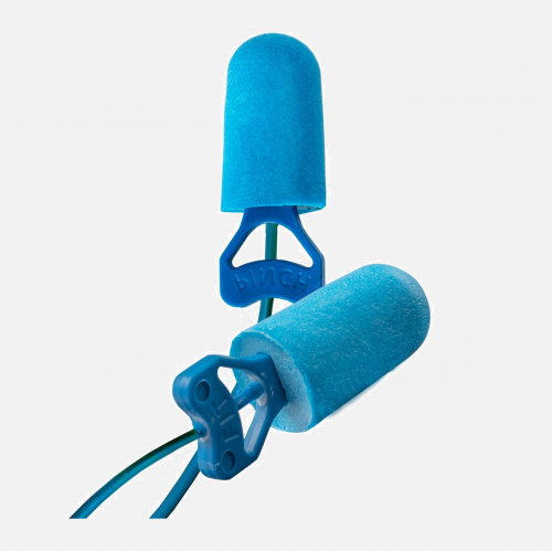 BioSoft Food Pro Pinchfit, PF-D, CORDED, Box of 100Prs Ear Plugs - Blue