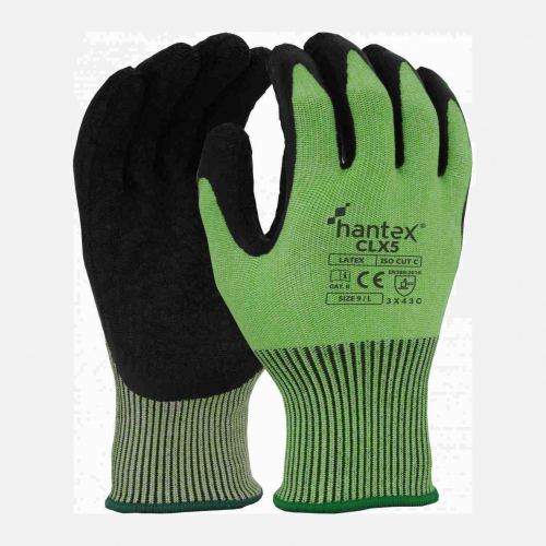 Hantex CLX5 Cut Resistant Safety Gloves - Green (L)