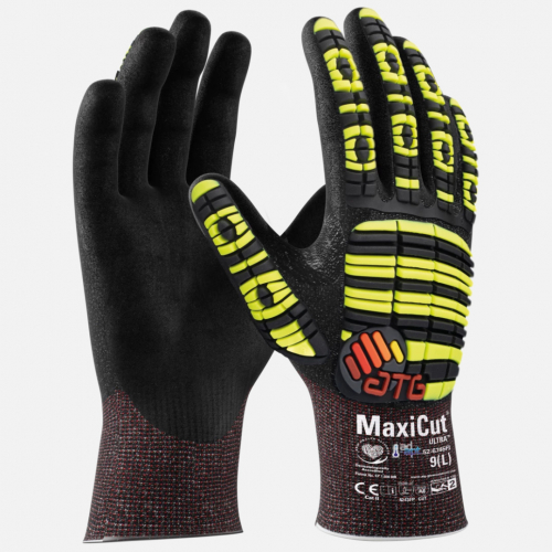 ATG MaxiCut Ultra Cut & Impact Protection Glove - Black-Yellow