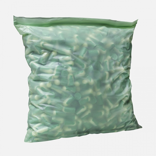BioSoft Mega Bullet, BSF-1B, Uncorded, Bulk Pack, Bag of 500Prs - Green/White - One Size