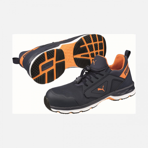 Puma Safety Chase , EU 42, UK 8 Low S1PS Safety Trainer - Blue/Orange - Mens - Sizes 6-13