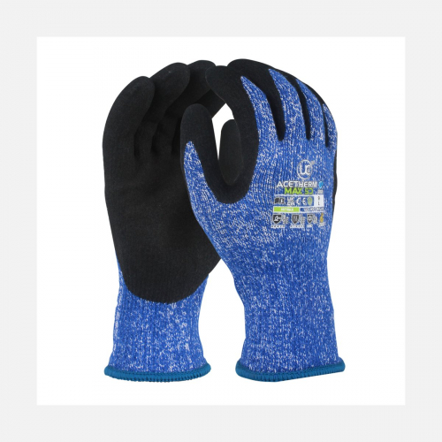AceTherm Max-5D - Cut 5/ISO Cut D Thermal Hydrophobic Cold Resistant Gloves - Blue (M-2XL)
