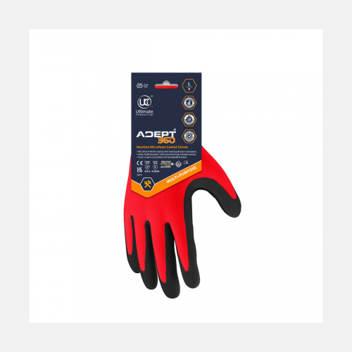 Adept 360 RP, Retail Packed, Red, Microfoam Palm, 09 Heat Resistant Gloves - Red (XS-2XL)
