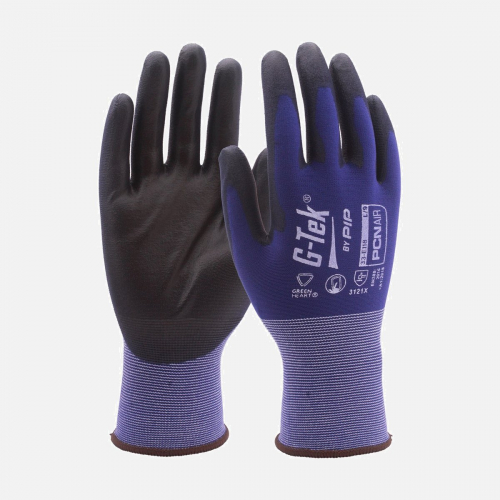 G-Tek 33-E118, 18GG, BIO-Based PU Gloves - Blue (S-2XL)