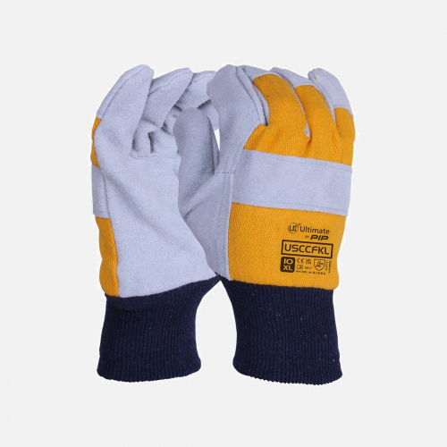 Usccfkl - Premium Knuckle Strap Gloves - Yellow (XL)