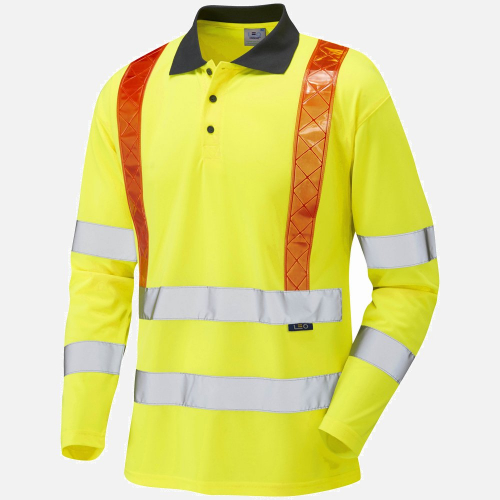 Leo Bickleton P07 Hi-Vis Long Sleeve Polo Shirt - Mens - Sizes S-6XL