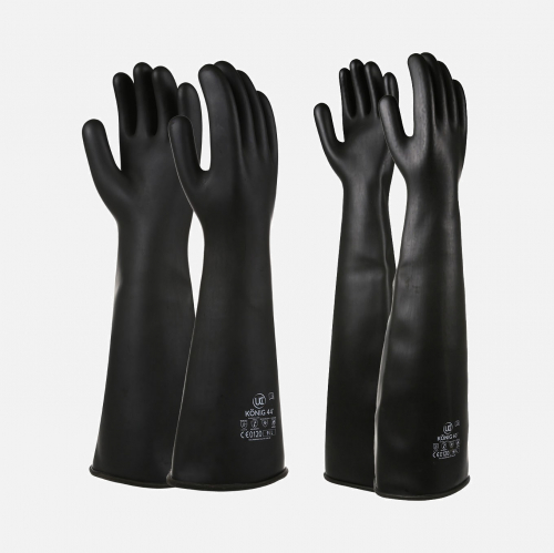 König 44cm Heat Resistant Safety Gloves - Black - Sizes 44CM-10-60CM-9