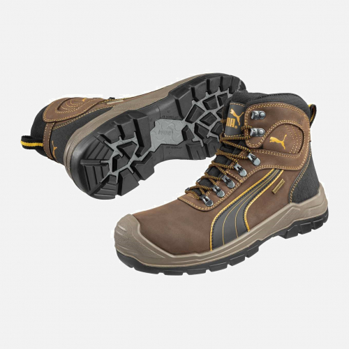 PUMA SAFETY SIERRA NEVADA MID S3 CI HI WR HRO SRC Safety Trainer - Brown-Grey - Mens - Sizes 6-13