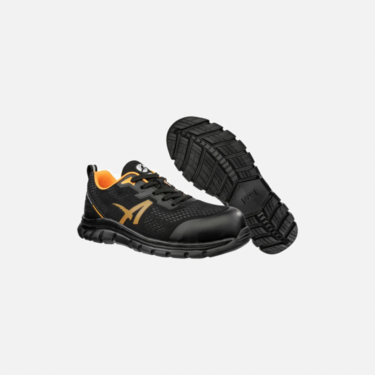 ALBATROS LEVITATE ORANGE LOW, 647230821, S1PS SR, EU 46, UK 11 Safety Trainer - Black/Orange - Unisex - Sizes 6-12