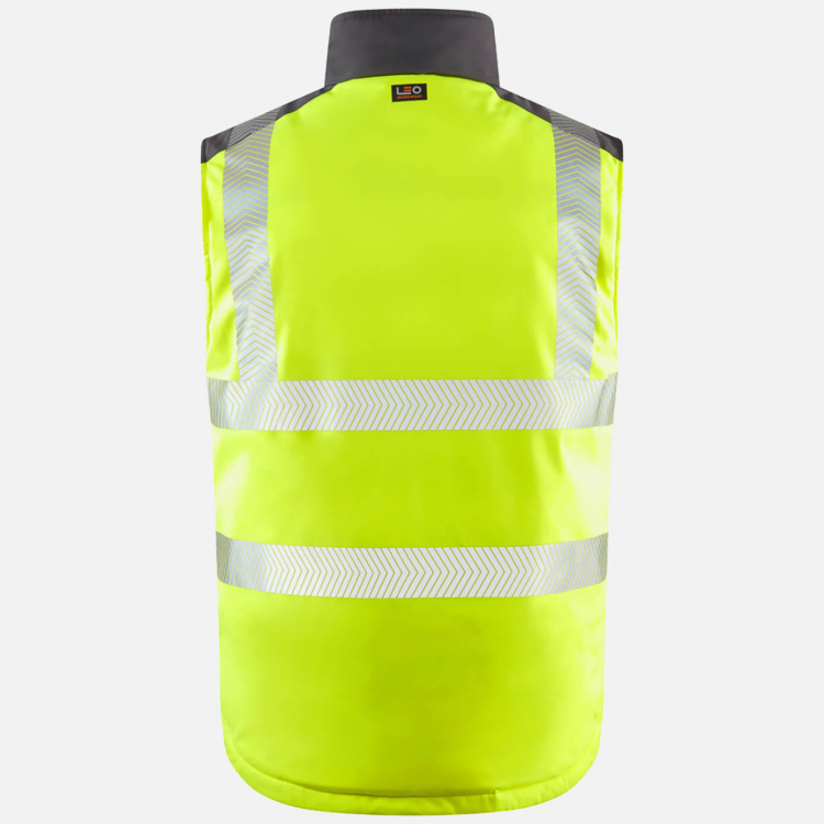 Leo Halsinger BW02 Hi-Vis Bodywarmer - High-Visibility Yellow - Mens - Sizes S-6XL