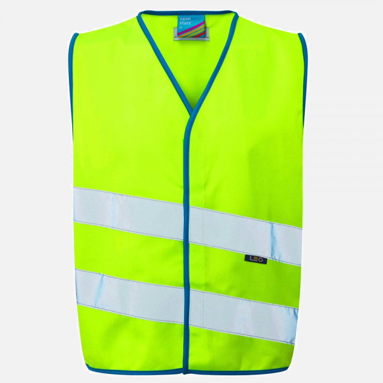 Leo Neonstars CW01 Hi-Vis Waistcoat - Lime - Mens - Sizes XS-XL
