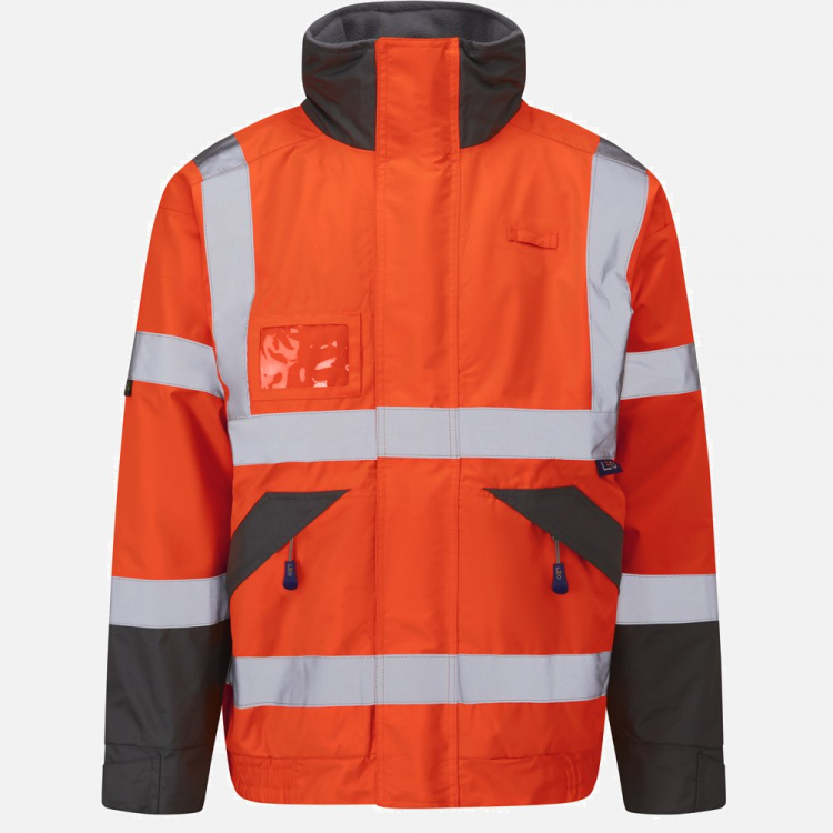 Leo Bickington J02 Hi-Vis Bomber Jacket - High-Visibility Orange - Mens - Sizes S-6XL