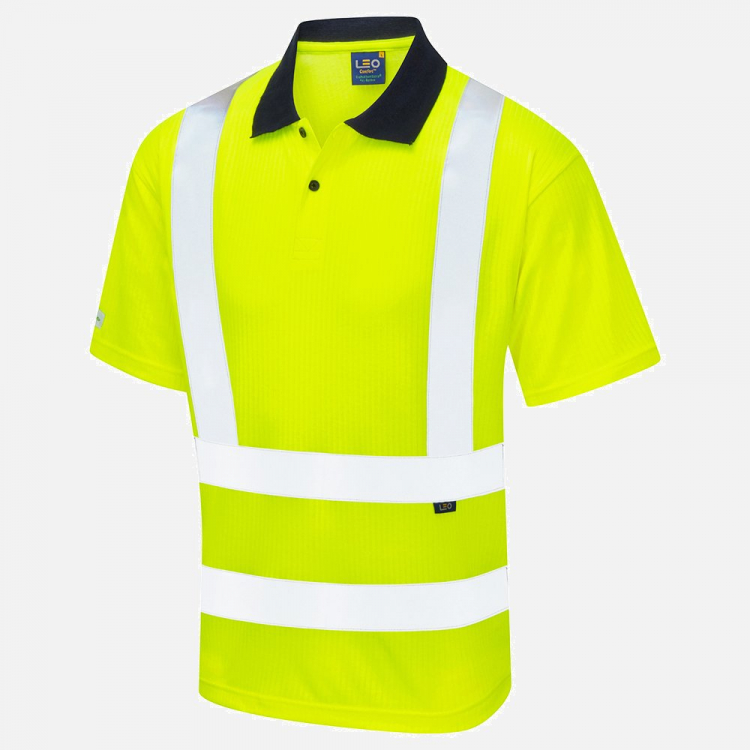 Leo Croyde P01 Hi-Vis Polo Shirt - High-Visibility Yellow - Mens - Sizes S-6XL