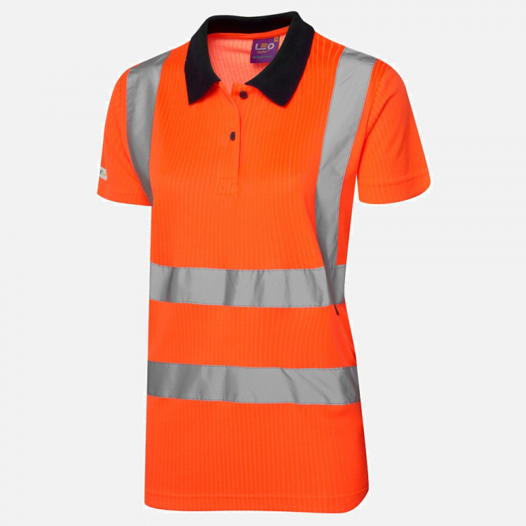 Leo Lana PL01 Hi-Vis Polo Shirt - High-Visibility Orange - Ladies - Sizes XS-6XL