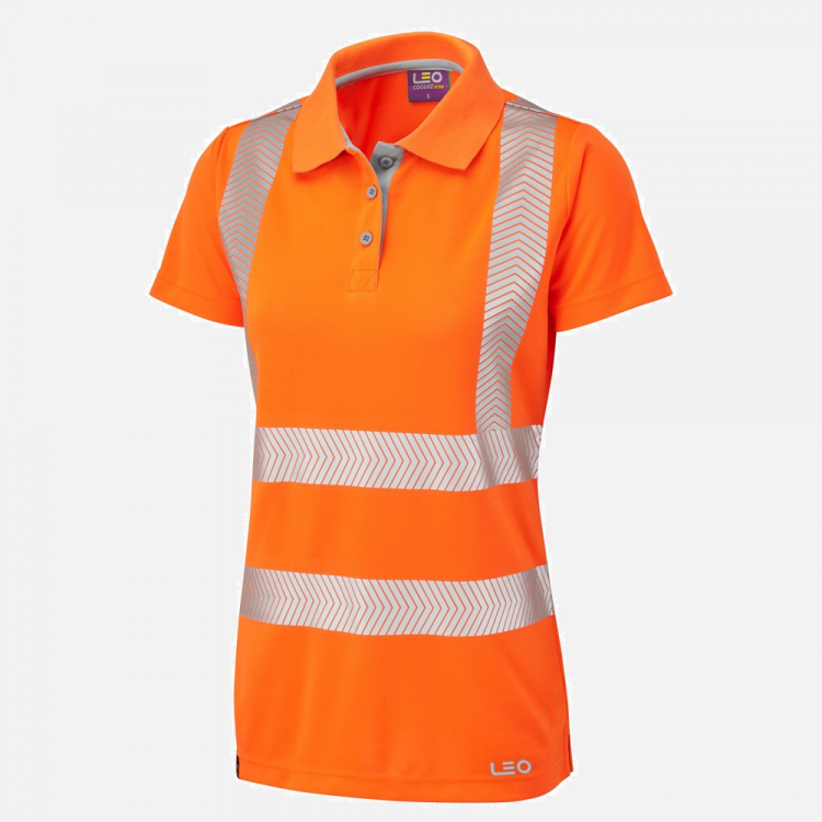 Leo Pippacott PL03 Hi-Vis Polo Shirt - High-Visibility Orange - Ladies - Sizes XS-6XL
