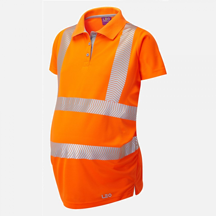 Leo Lovacott PM03 Hi-Vis Polo Shirt - High-Visibility Orange - Ladies - Sizes S-2XL