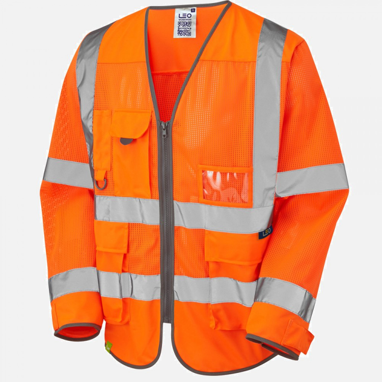 Leo Burrington S20 Hi-Vis Waistcoat - High-Visibility Orange - Mens - Sizes 2XS-6XL
