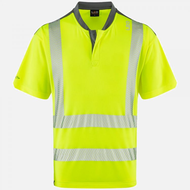 Leo Putsborough T12 Hi-Vis T-Shirt - High-Visibility Yellow - Mens - Sizes S-6XL