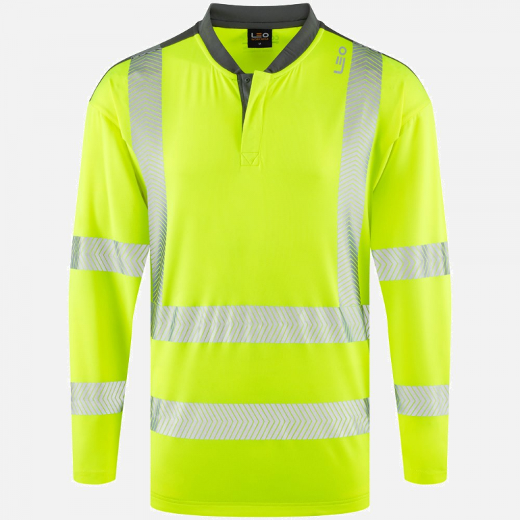 Leo Watermouth T13 Hi-Vis Long Sleeve T-Shirt - High-Visibility Yellow - Mens - Sizes S-6XL