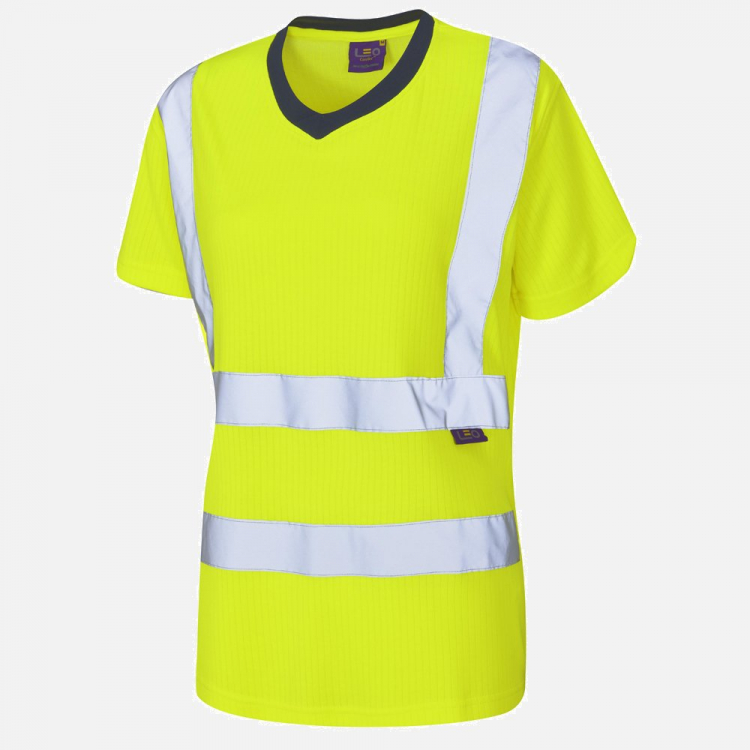Leo Belstone TL01 Hi-Vis T-Shirt - High-Visibility Yellow - Ladies - Sizes XS-6XL