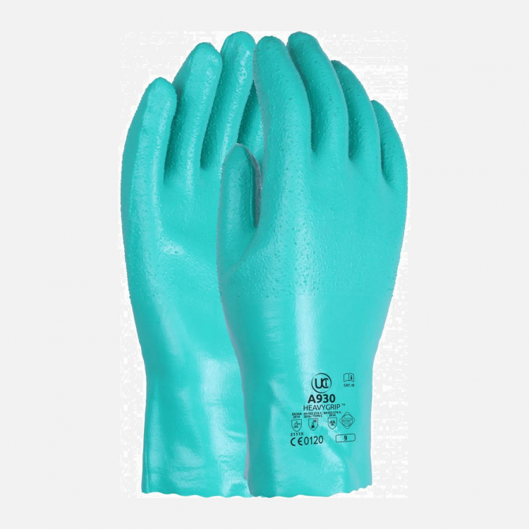 A930 Chemical Resistant Safety Gloves - Green (M-2XL)