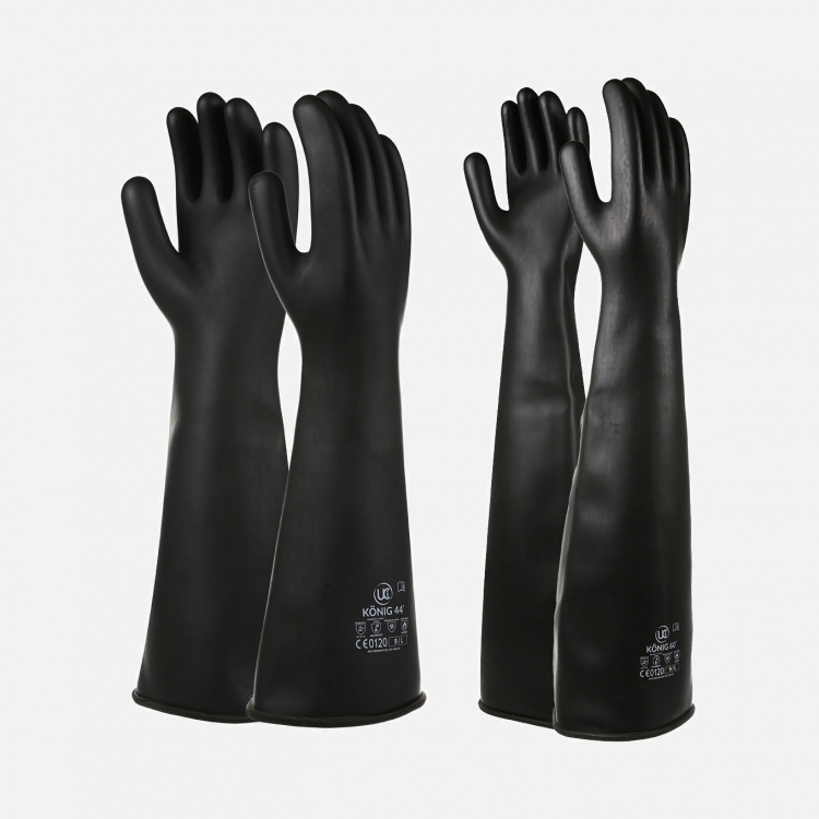 König 44cm Heat Resistant Safety Gloves - Black - Sizes 44CM-10-60CM-9