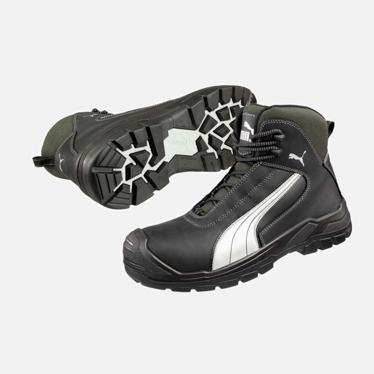 PUMA SAFETY CASCADES MID S3 CI HI HRO SRC Safety Trainer - Black-Grey - Mens - Sizes 6-13