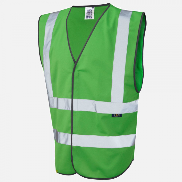 Leo Pilton W05 Hi-Vis Waistcoat - Green - Mens - Sizes XS-4XL