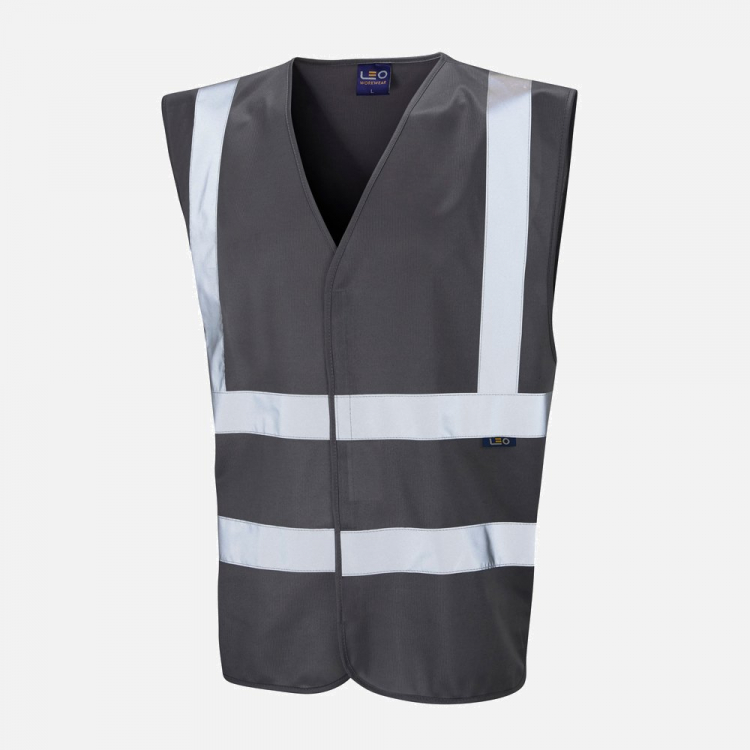 Leo Pilton W05 Hi-Vis Waistcoat - Grey - Mens - Sizes XS-4XL