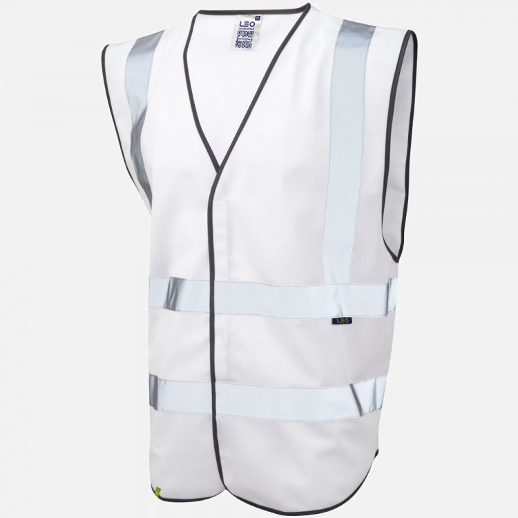 Leo Pilton W05 Hi-Vis Waistcoat - White - Mens - Sizes XS-4XL